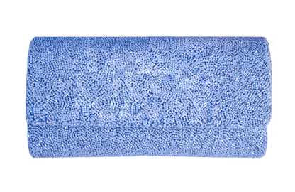 a blue bath mat on a white background