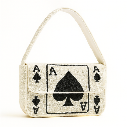 Ace of Spades Beaded Purse
