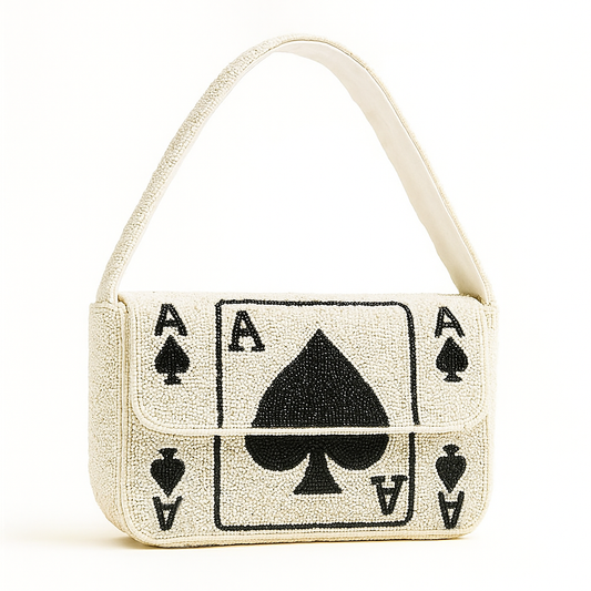 Ace of Spades Beaded Purse