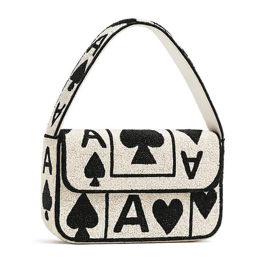 Ace of Spades Beaded Purse