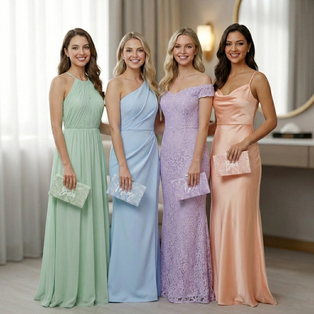 Bridesmaid Marbled Acrylic Clutch