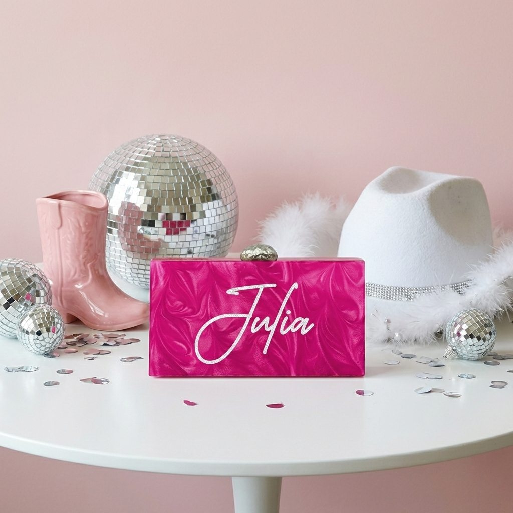 Bridesmaid Marbled Acrylic Clutch