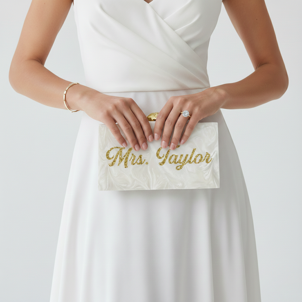 Bridesmaid Marbled Acrylic Clutch