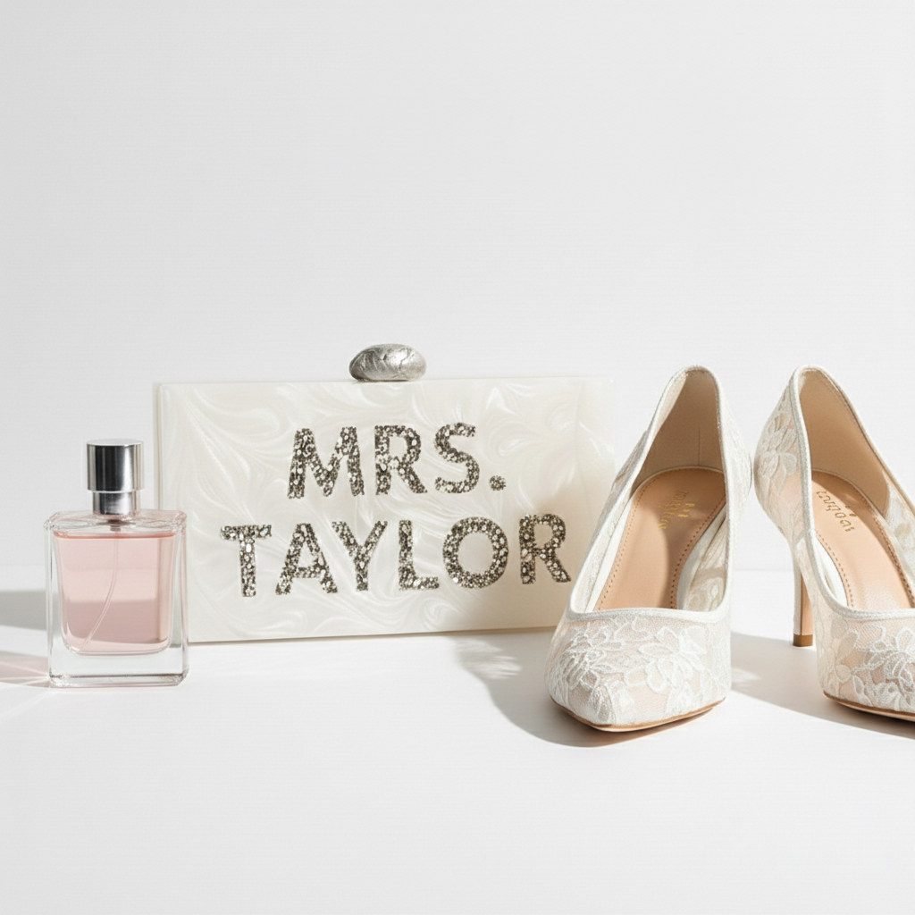 Bridesmaid Marbled Acrylic Clutch