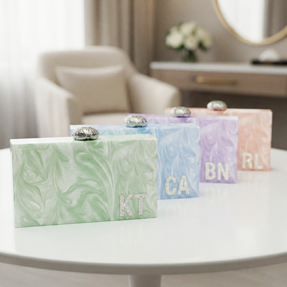 Bridesmaid Marbled Acrylic Clutch