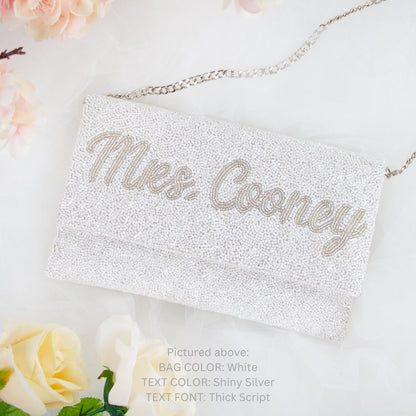 Personalized Mrs Beaded Clutch Purse (LHFC)