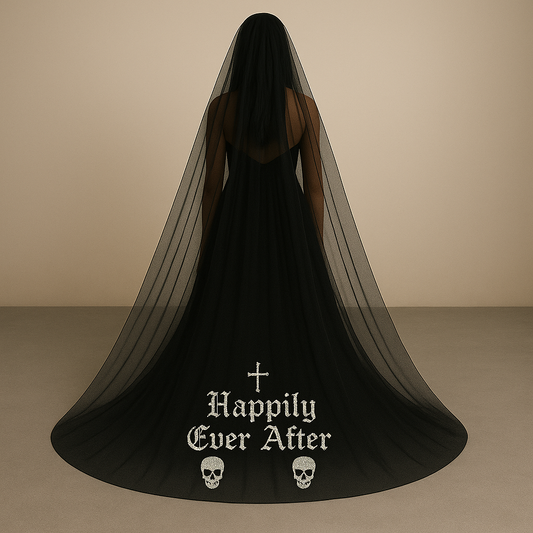 Beaded Black Veil