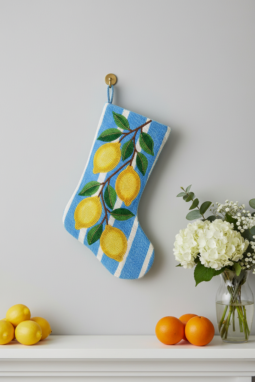 Beaded Lemon Stocking
