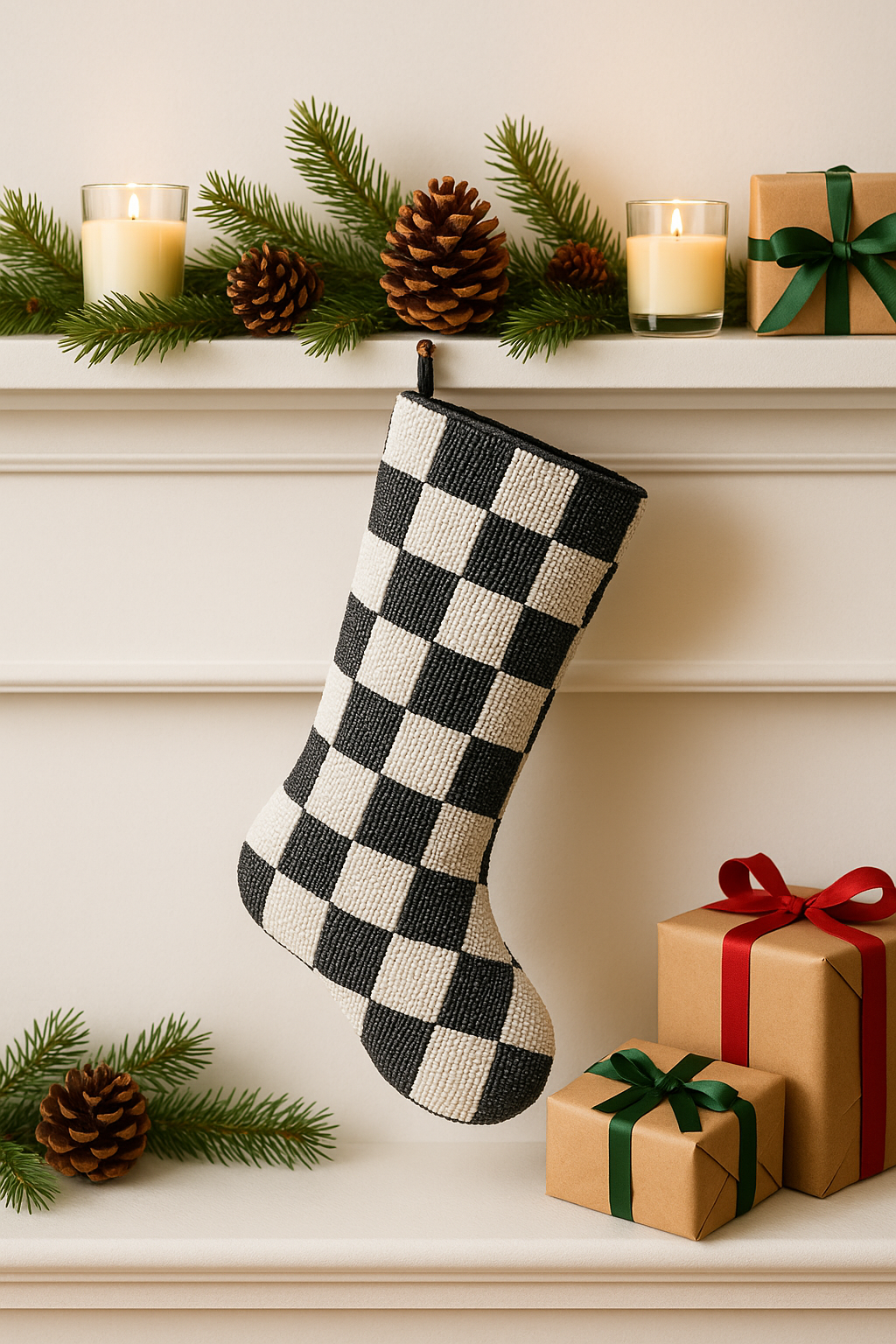 Personalized Beaded Christmas Stocking