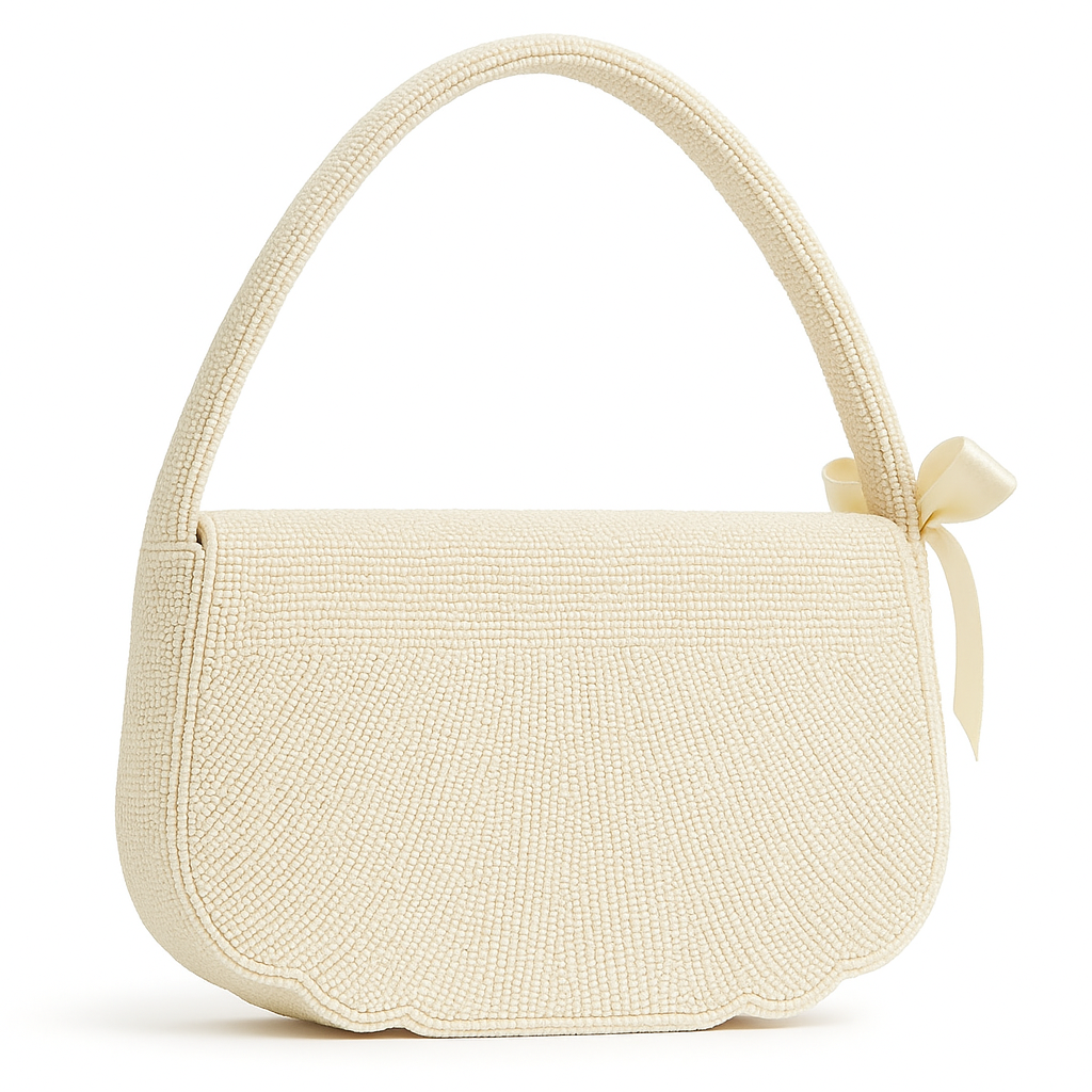 Custom Beaded Ribbon Shoulder Bag for Weddings