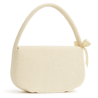 Custom Beaded Ribbon Shoulder Bag for Weddings