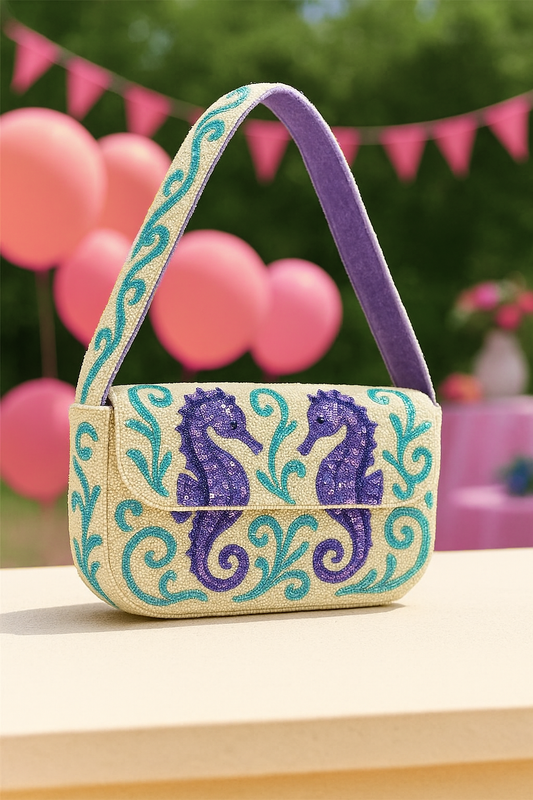 Seahorse Beaded Bag