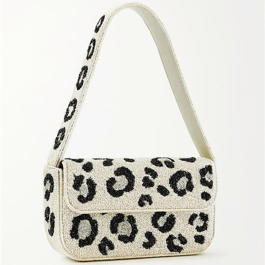 Beaded Cheetah Shoulder Bag