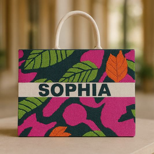 Purple Leaf Tote Bag