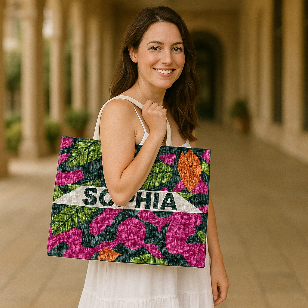 Purple Leaf Tote Bag