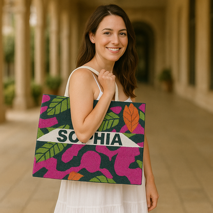 Purple Leaf Tote Bag