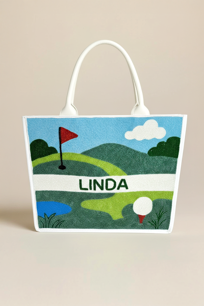 Personalized Beaded Golf Tote