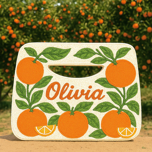 Personalized Orange Handbag