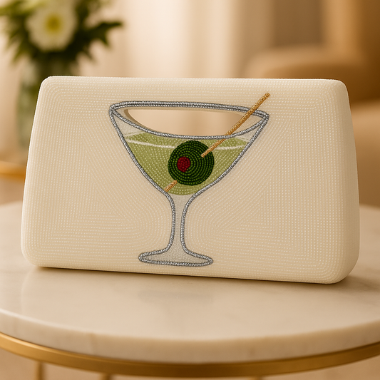 Luxury Beaded Martini Glass Clutch