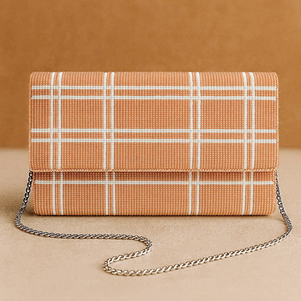 Gold Scallop Beaded Clutch