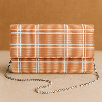 Gold Scallop Beaded Clutch