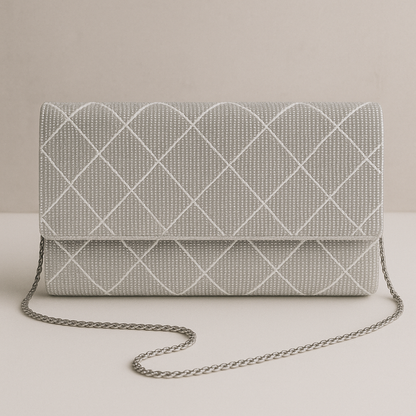 Gold Scallop Beaded Clutch
