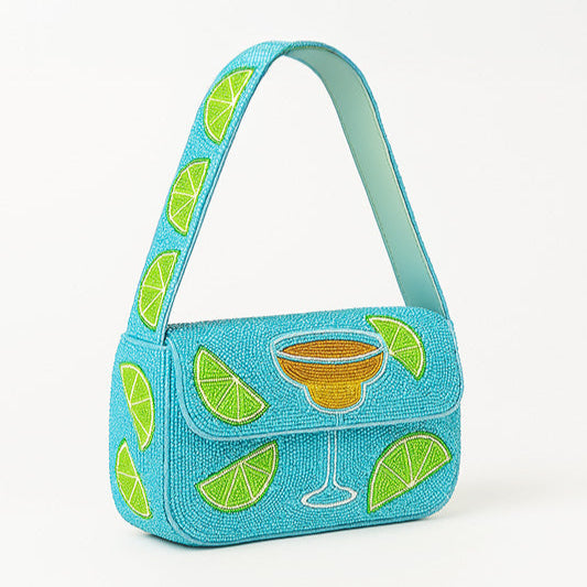 Beaded Lime Shoulder Bag