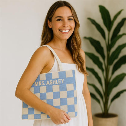 Checkerboard Pattern Tote Bag