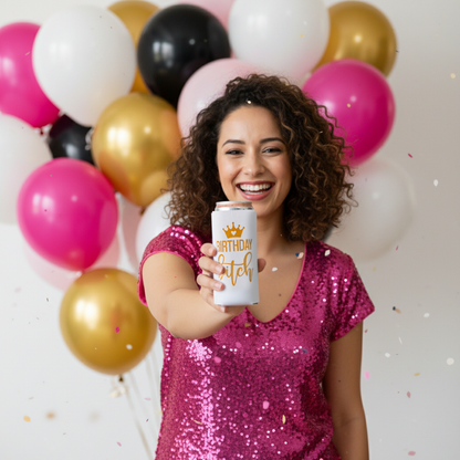 Birthday Girl Slim Koozies