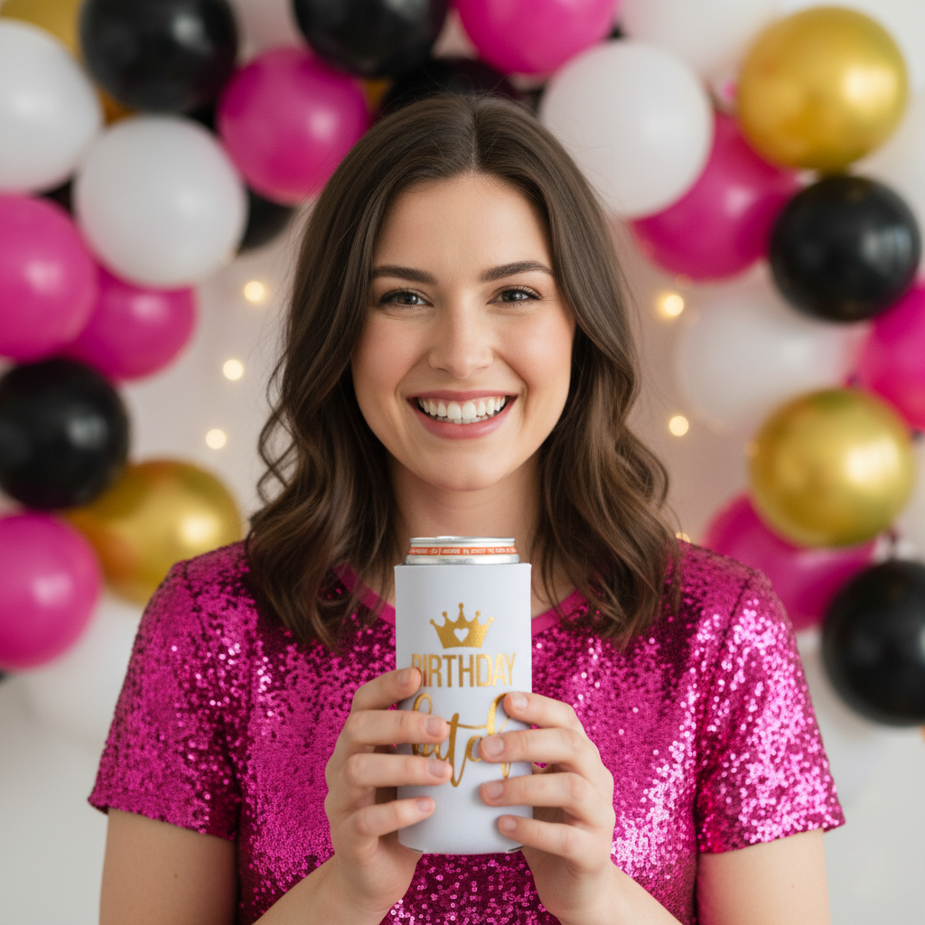 Birthday Girl Slim Koozies