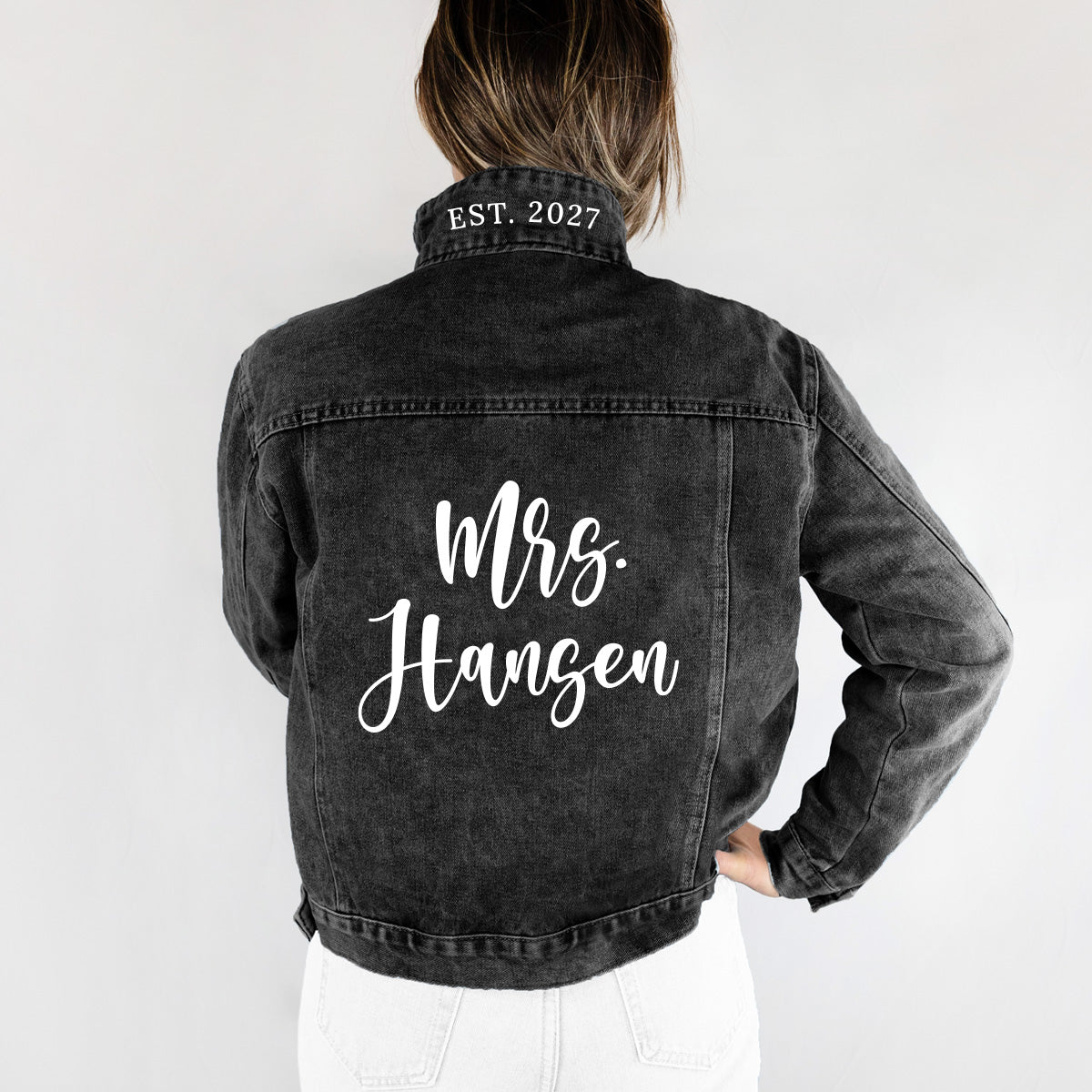 (Black Denim) Black Bridal Denim Jacket