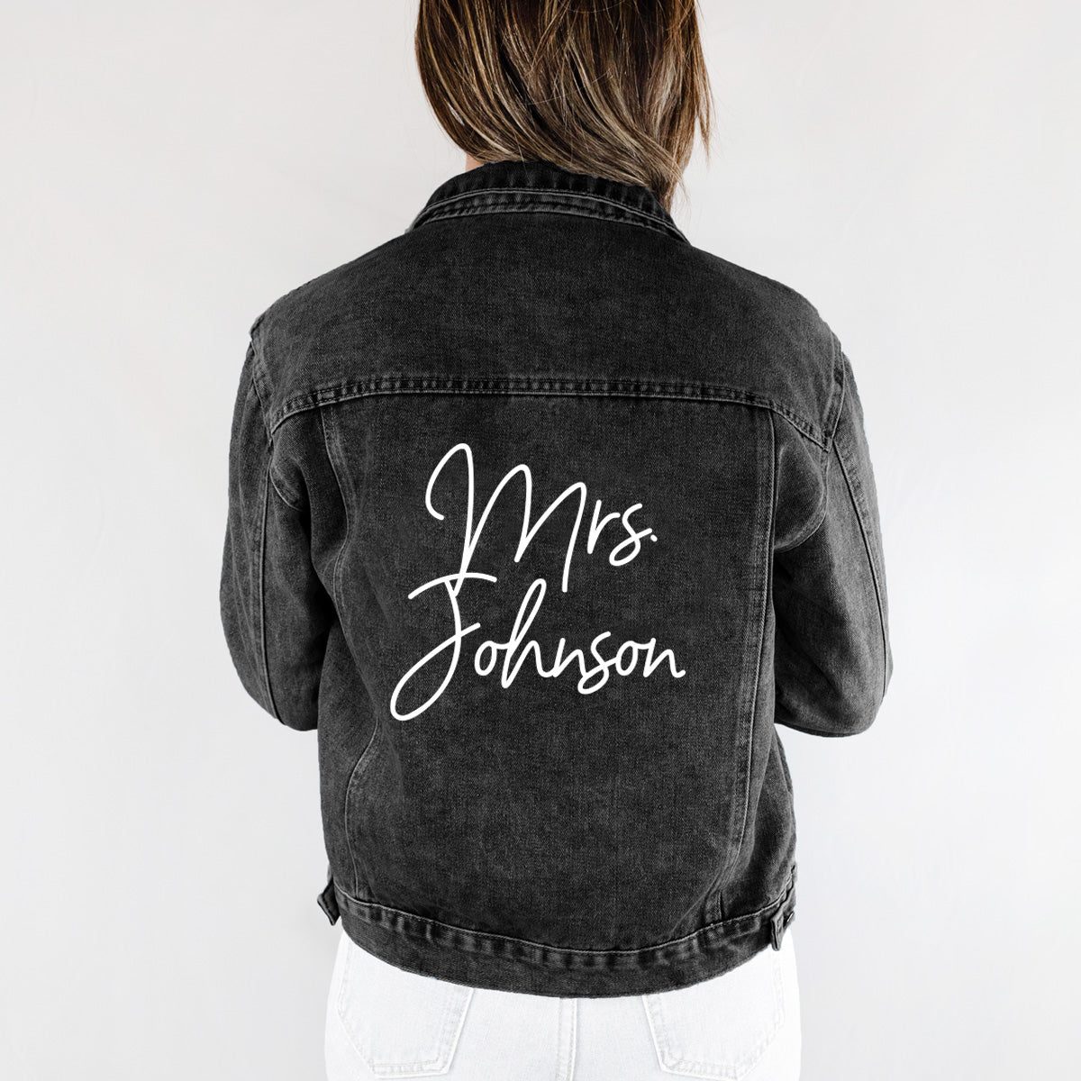 (Black Denim) Black Bridal Denim Jacket