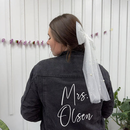 (Black Denim) Black Bridal Denim Jacket