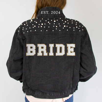 Personalized Patch  Pearl Denim Jacket