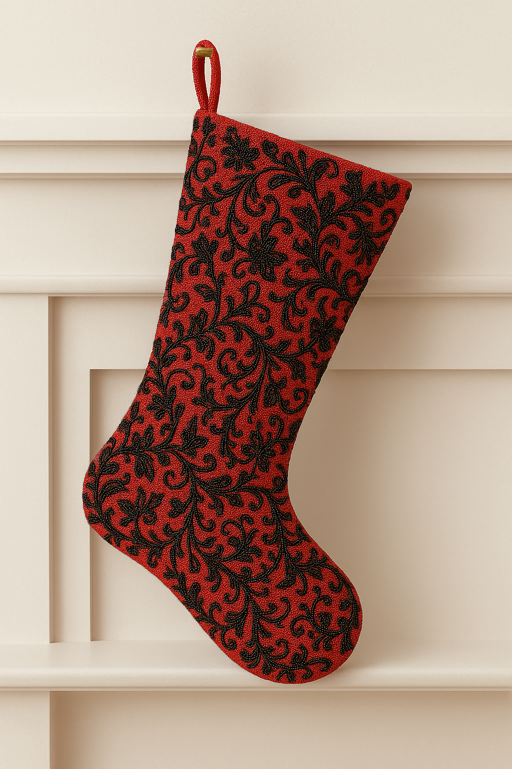 Beaded Nutcracker Skeleton Christmas Stocking
