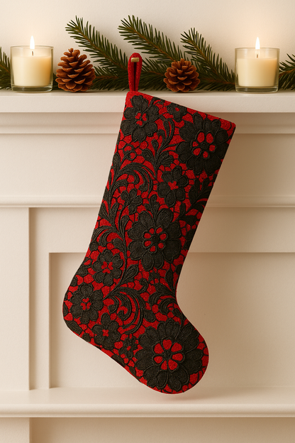 Beaded Nutcracker Skeleton Christmas Stocking