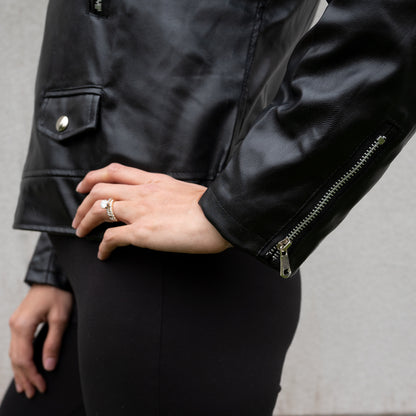 (Faux Leather) Black Leather Jacket Till Death Do Us Part