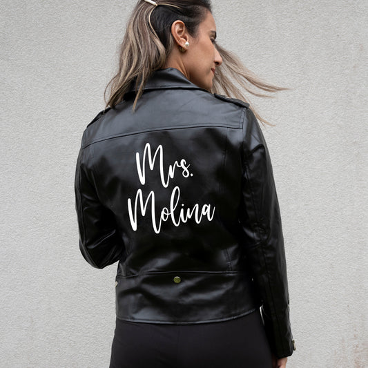 (Faux Leather) Customized Leather Jackets Bridal Gifts