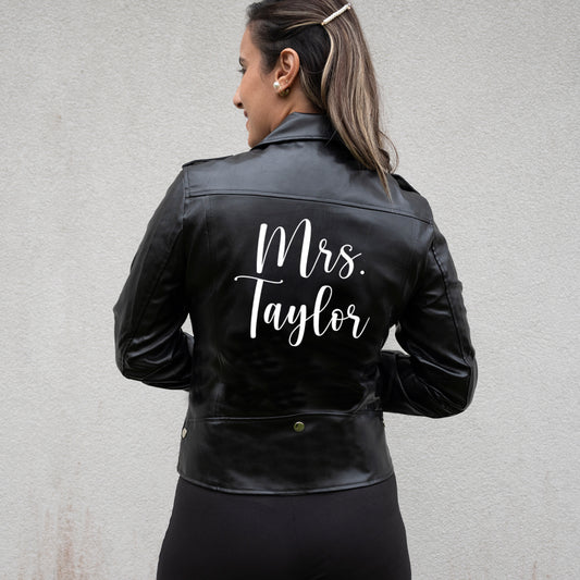 (Faux Leather) Mrs. Leather Jacket