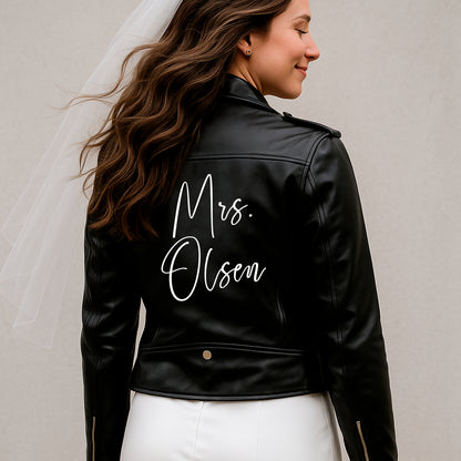 (Faux Leather) Personalized Mrs Bridal Leather Jackets