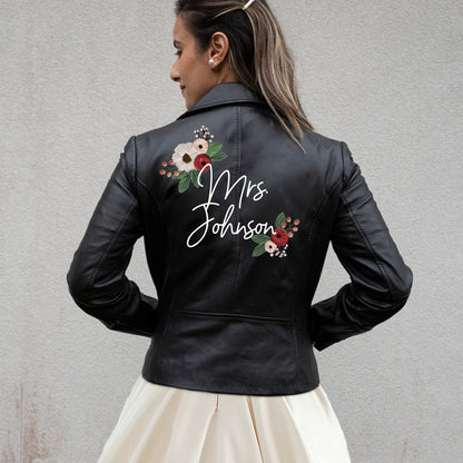 Floral Leather Jacket