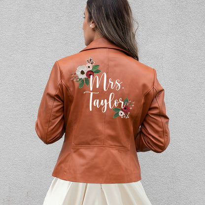 (Real Leather) Custom Mrs Leather Jacket