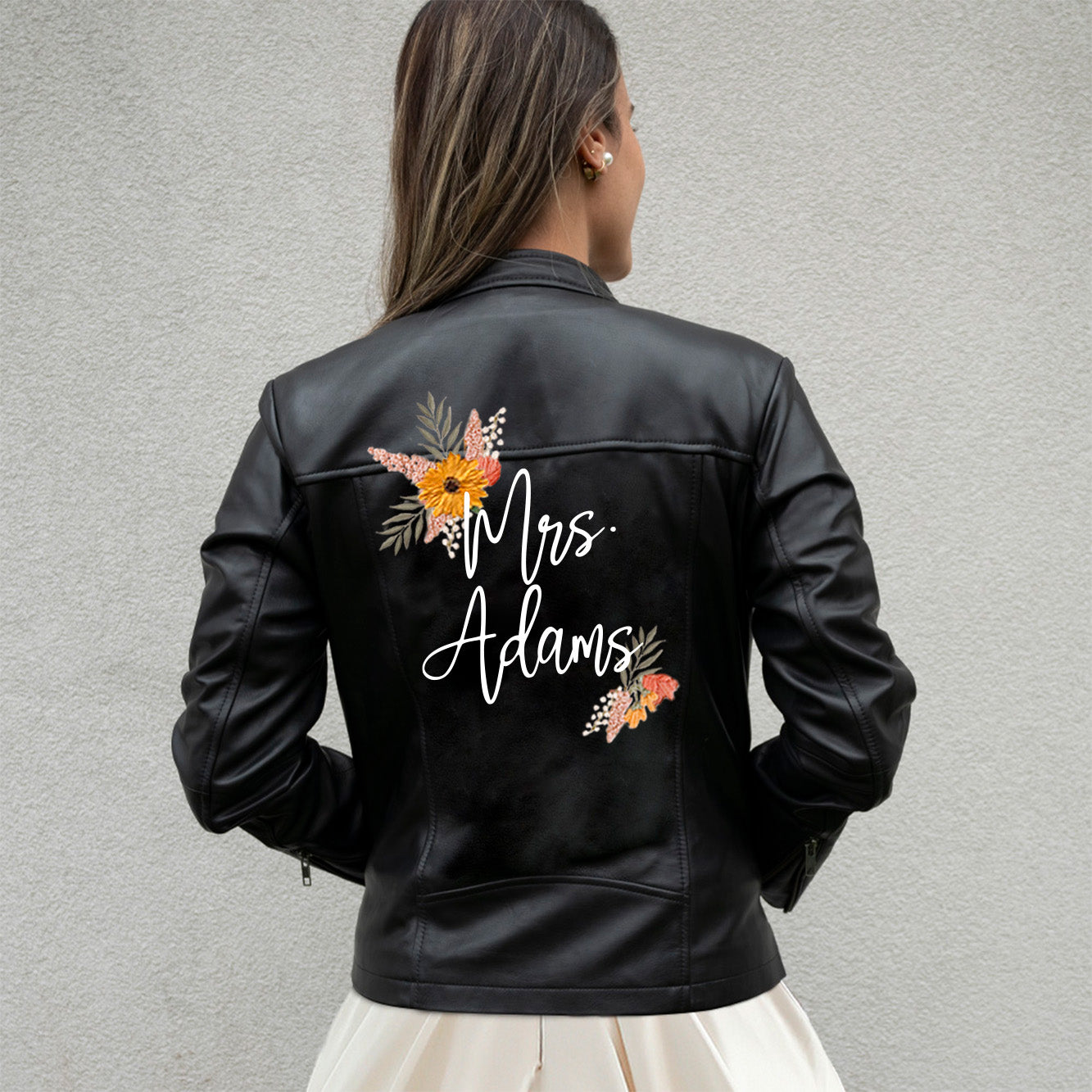 Floral Leather Jacket