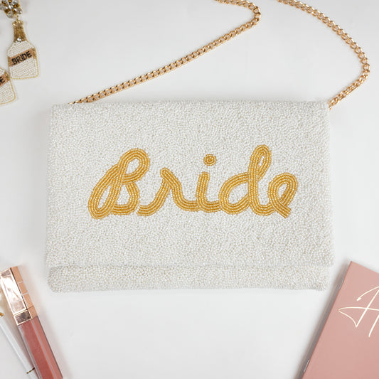 Bridal Clutch Bag (Gold Text)