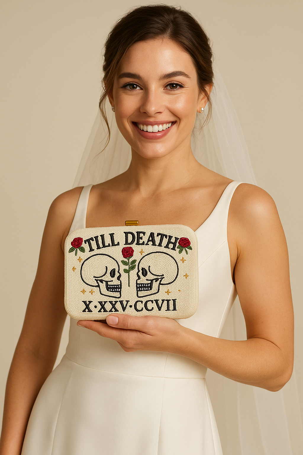 Custom Date Skull Clutch