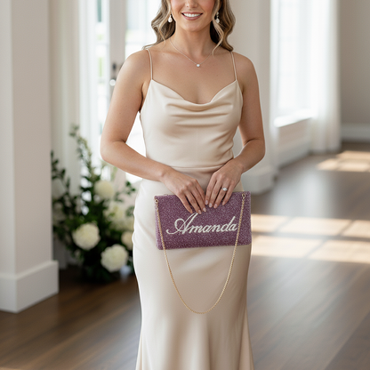 Beaded & Velvet Zipper Bridal Clutch