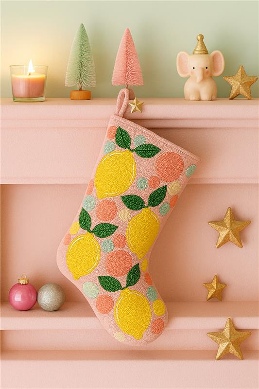 Hot Cocoa Beaded Stocking