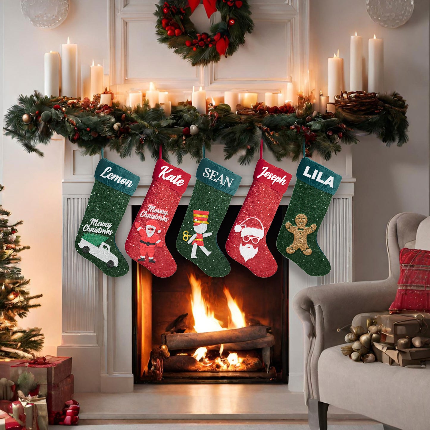 Beaded Personalized Christmas Stockings