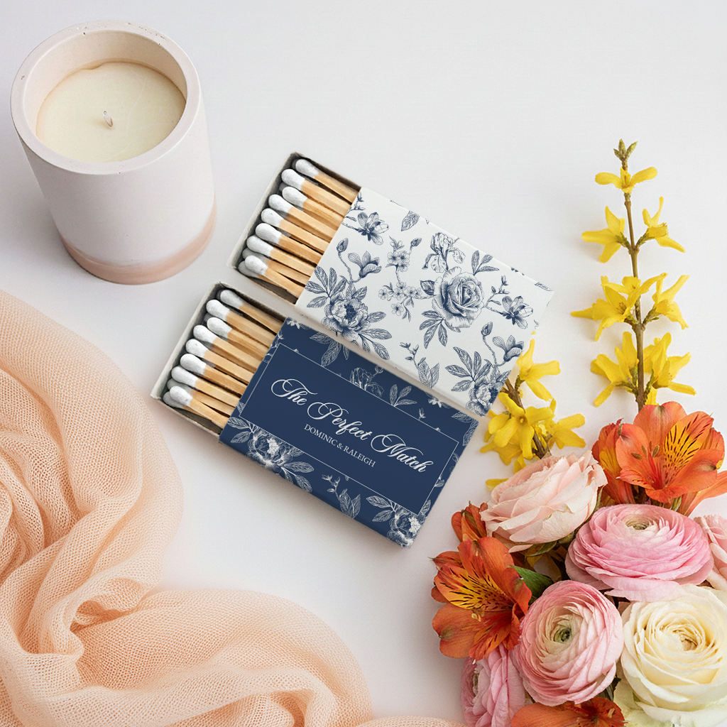 Navy Floral Matchboxes (CS 5)