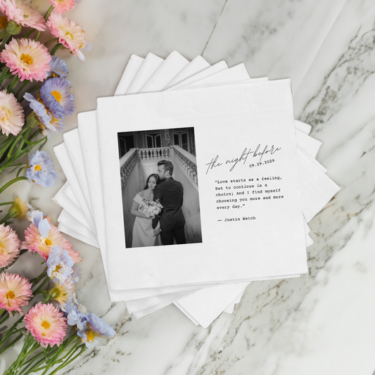 Photo + Quote Rehearsal Dinner Napkins (CS 670)
